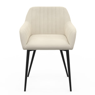 Chaises Ariana velours et pieds métal