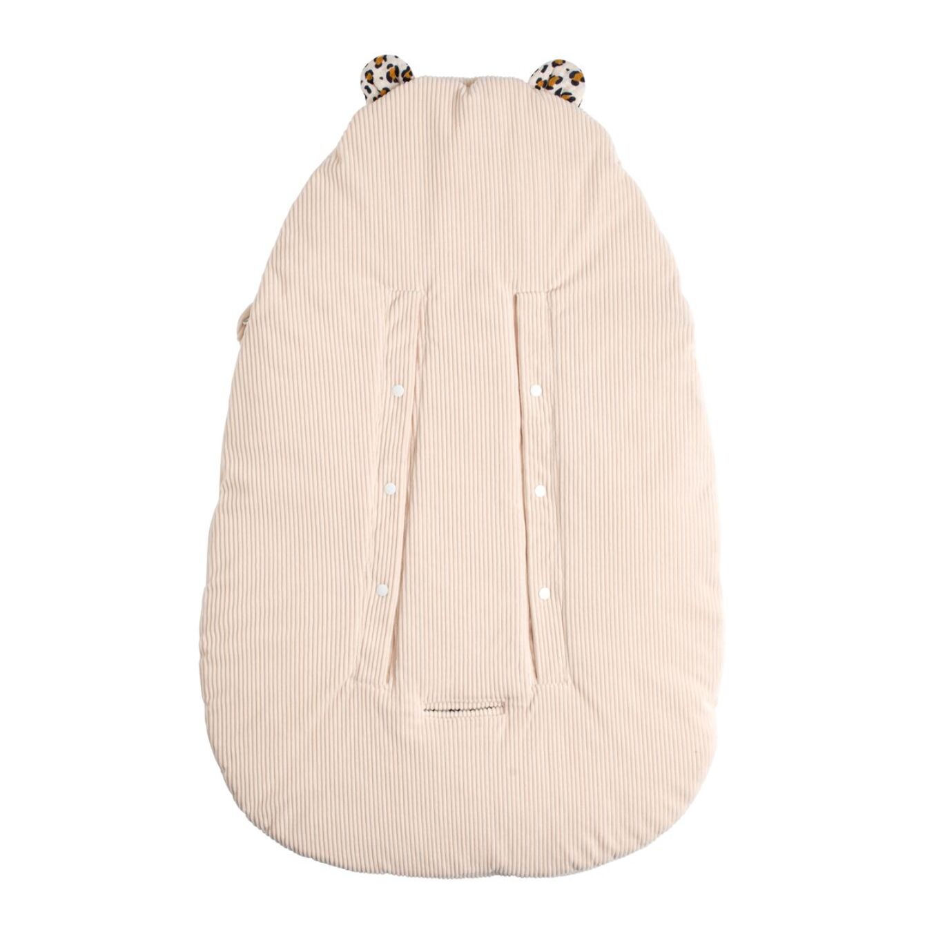 Nid d'ange bébé 5 attaches en velours côtelé et intérieur gaze de coton