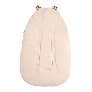 Nid d'ange bébé 5 attaches en velours côtelé et intérieur gaze de coton