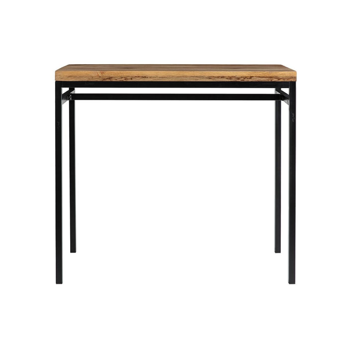 Table haute industrielle en bois manguier massif et métal noir L115 cm YPSTER