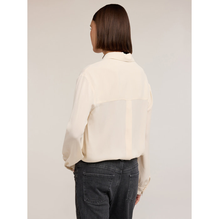 Motivi - Camicia fluida con abbottonatura posteriore - Bianco