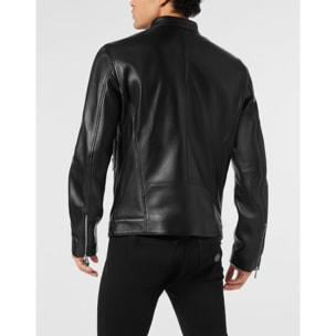 PHILIPP PLEIN Leather Biker Jacket