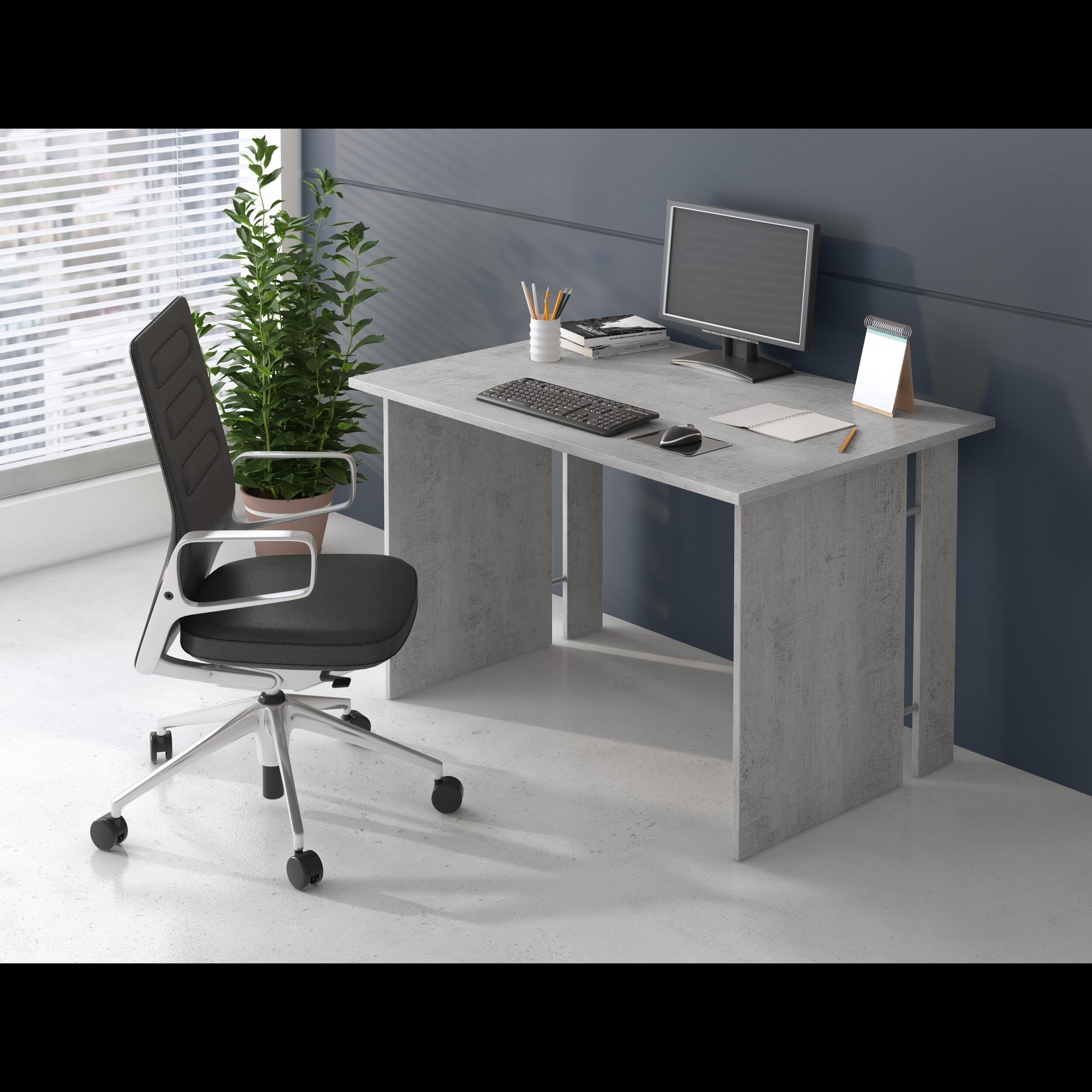 Set Ufficio Completo Con 2 Scrivanie 1 Modulo Ad Angolo 1 Cassettiera Con Ruote 2 Armadi Alto e Basso 2 Librerie Alta E Bassa Bianco E Grigio Cemento