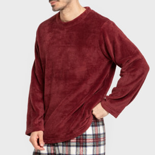 Pijama coral hombre Cuadro Celestia Burdeos