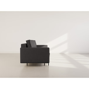 Charlie - Canapé droit 3 places convertible avec coffre en simili - Gris