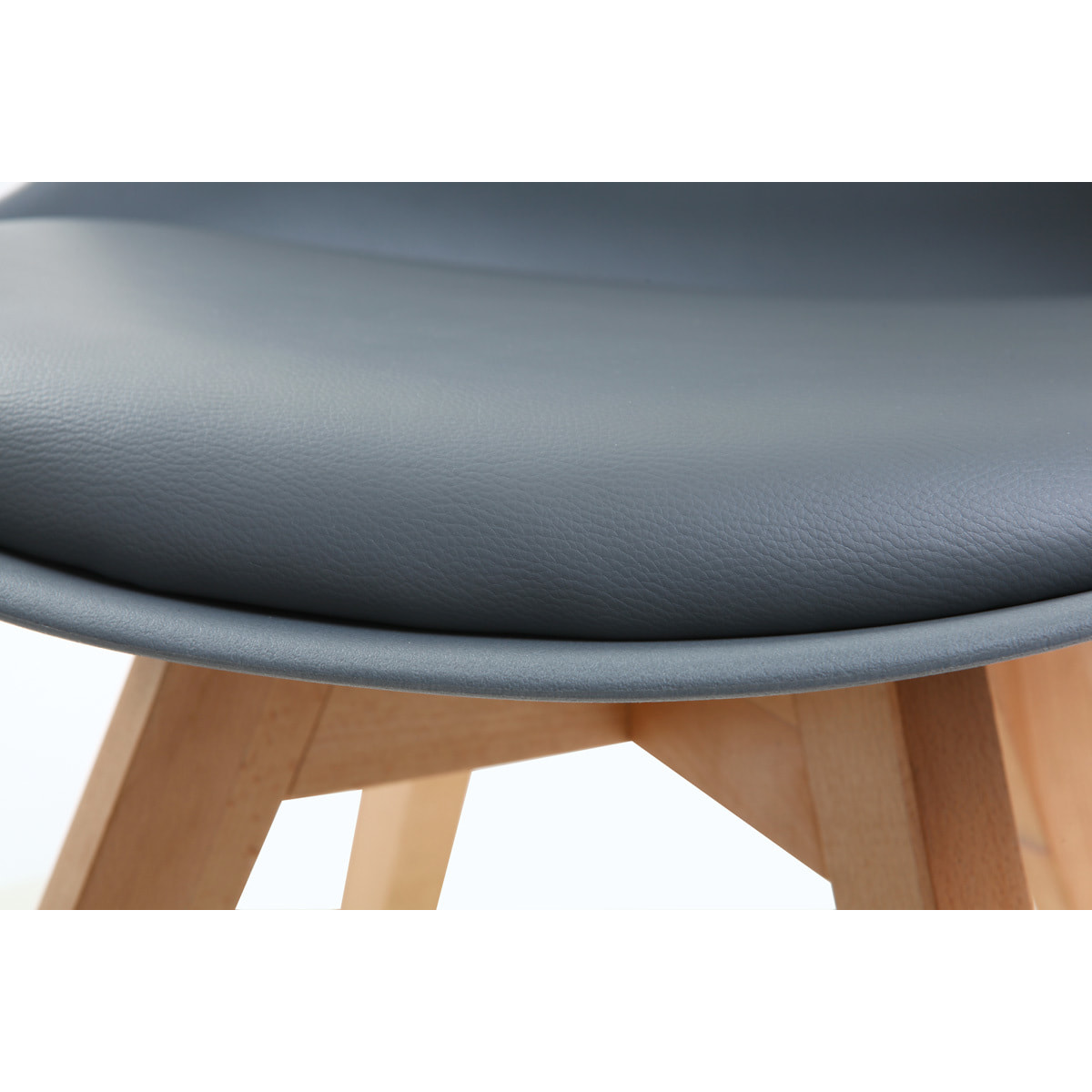 Chaises scandinaves gris et bois clair massif (lot de 4) PAULINE