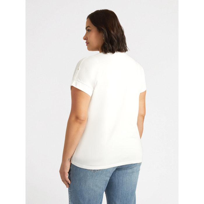 Fiorella Rubino - T-shirt con tasca ricamata - Bianco