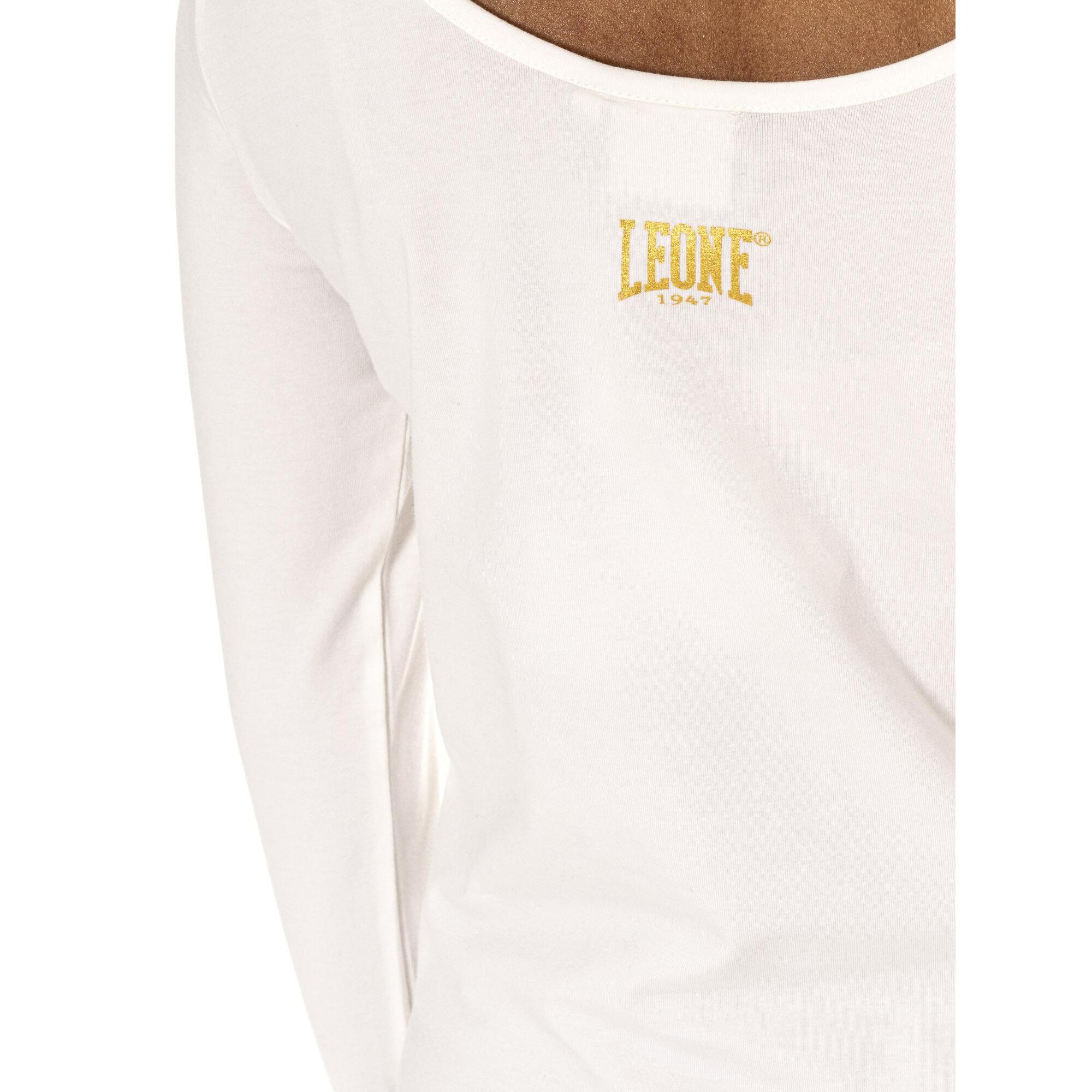 Camiseta de algodón elástico de manga larga para mujer Leone 1947 Chic Tones
