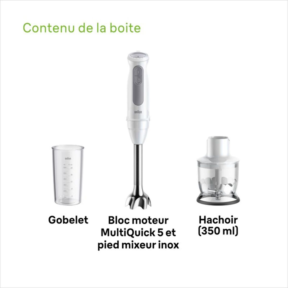 Mixeur BRAUN Mixeur BRAUN MultiQuick 5 MQ50201M 2 accessoires