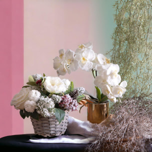 Vaso con orchidea nevicata - Pezzi 4 - BIANCO - Bianchi Dino SpA