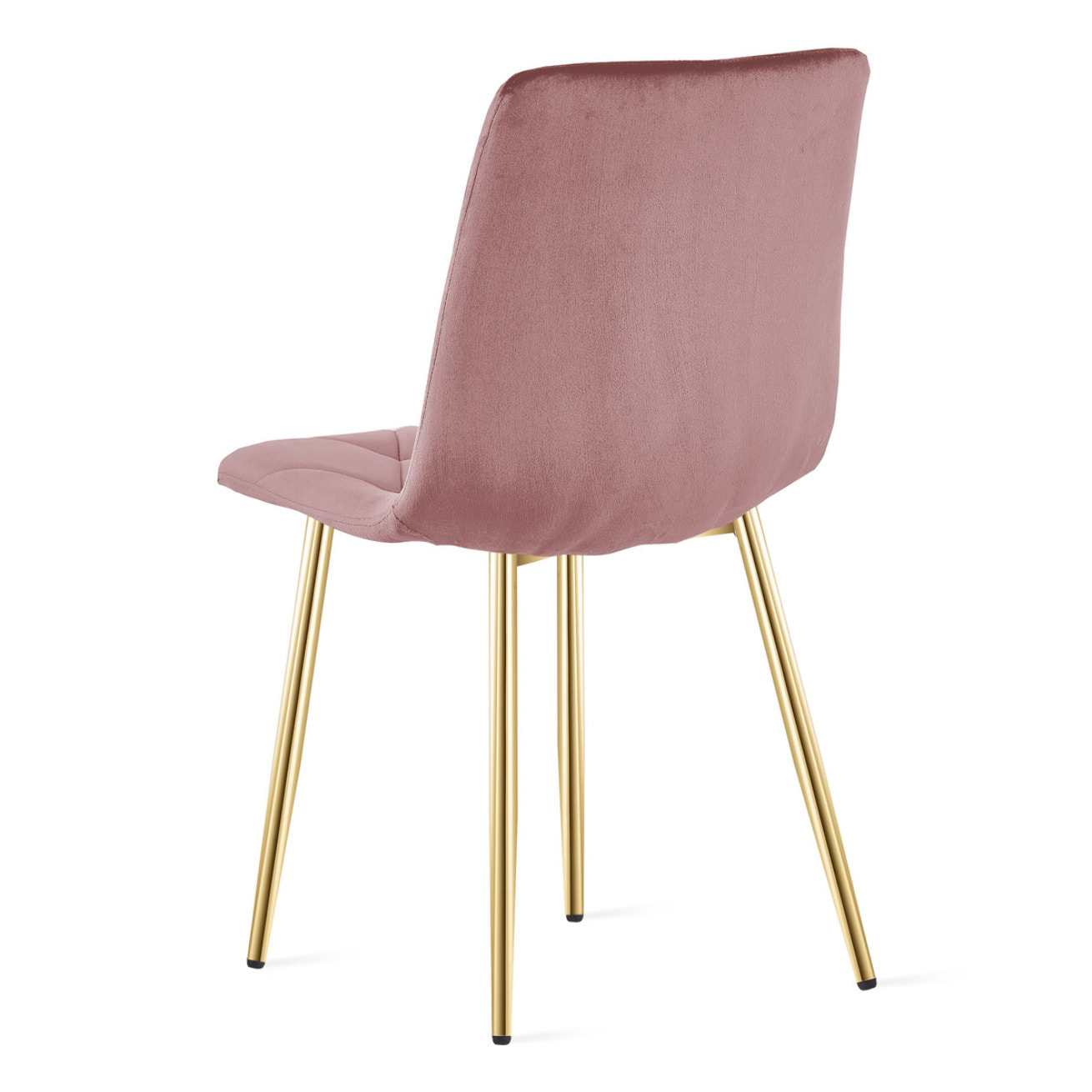 Sedia Libra in velluto rosa con gambe dorate