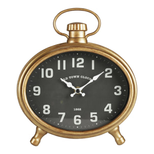 Well home reloj de apred ovalado cuerpo dorado 21x4,8x23,5cm