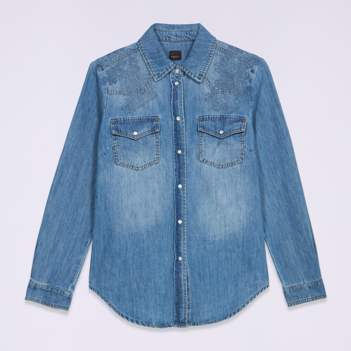 Oltre - Camisa vaquera lavada a la piedra - Light - blue