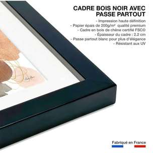 Affiche Nature et sérénité Affiche + cadre en bois - Noir