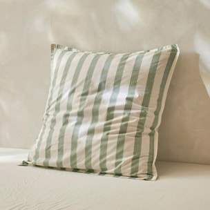 2 taies d'oreiller en 100% percale de coton organic BENGALE vert clair