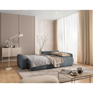 Constance - Canapé d'angle réversible 4 places convertible avec coffre en tissu - Gris