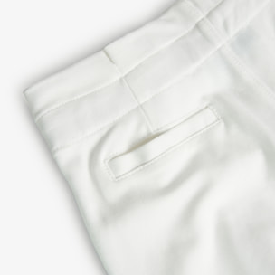 Bermudas para niña en algodón liso de color blanco-Pantalón