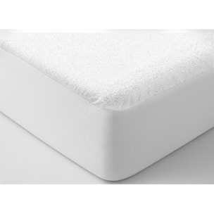 Protege Matelas 100% Bouclette Eponge Et Impermeable Blanc
