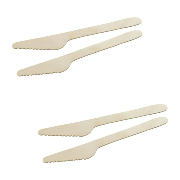 Couteaux en bois jetables Set de 2, dimensions 16,5 x 2,5 x 0,1 cm Fackelmann Move