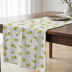 Chemin de table 100% coton Agrumi 50x150 cm