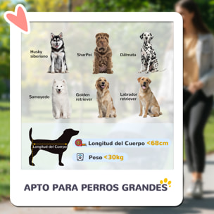 Carrito para Perros Plegable Cochecito para Perros Grandes hasta 30 kg con Ruedas Grandes Correas de Seguridad Marco Amortiguador Cojín Lavable 124x67x100 cm Gris