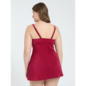 Fiorella Rubino - Top Tankini con motivo dorato e cut out - Rosso