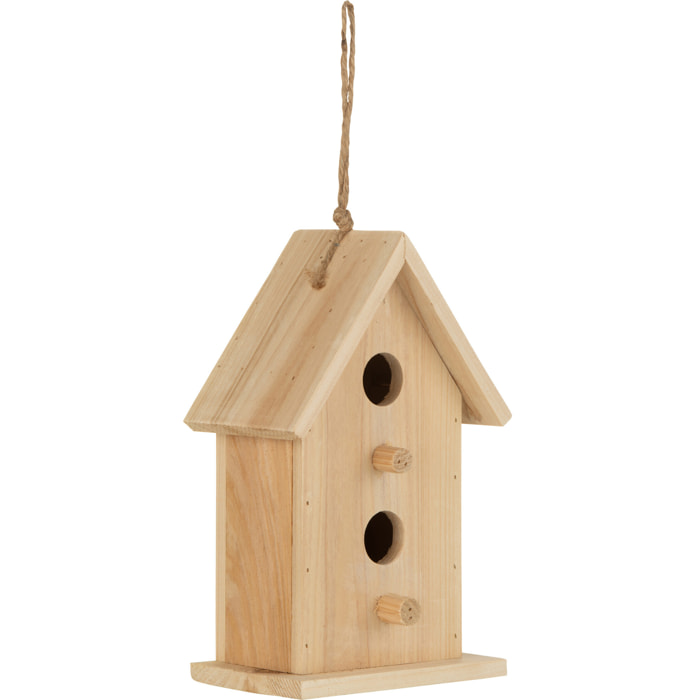 J-Line nichoir Oiseau Fred China - bois - naturel