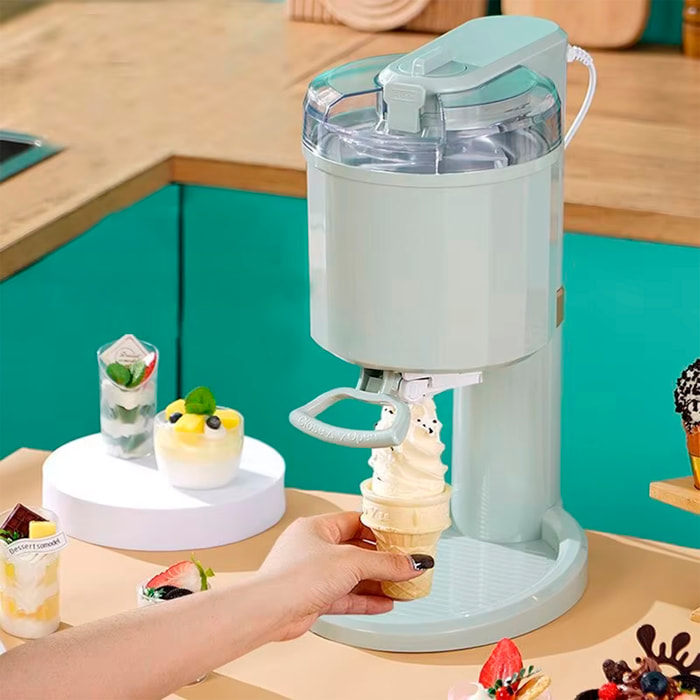 Máquina automática de helados de frutas de 20W, 220-240V, con capacidad para 8 conos.