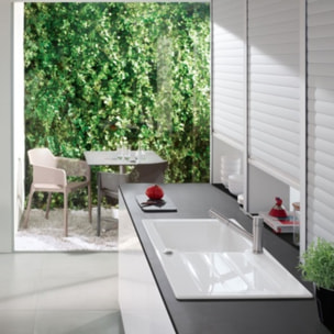 Evier 1 bac 100 x 51 cm Architectura 60 Blanc vidage automatique inclus