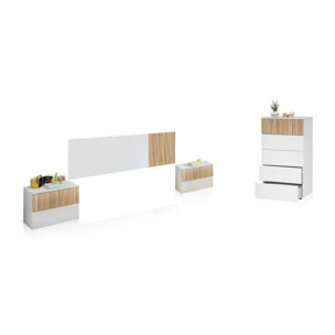 Dormitorio Nitza 5C Blanco Artik (Blanco Mate) - Natur