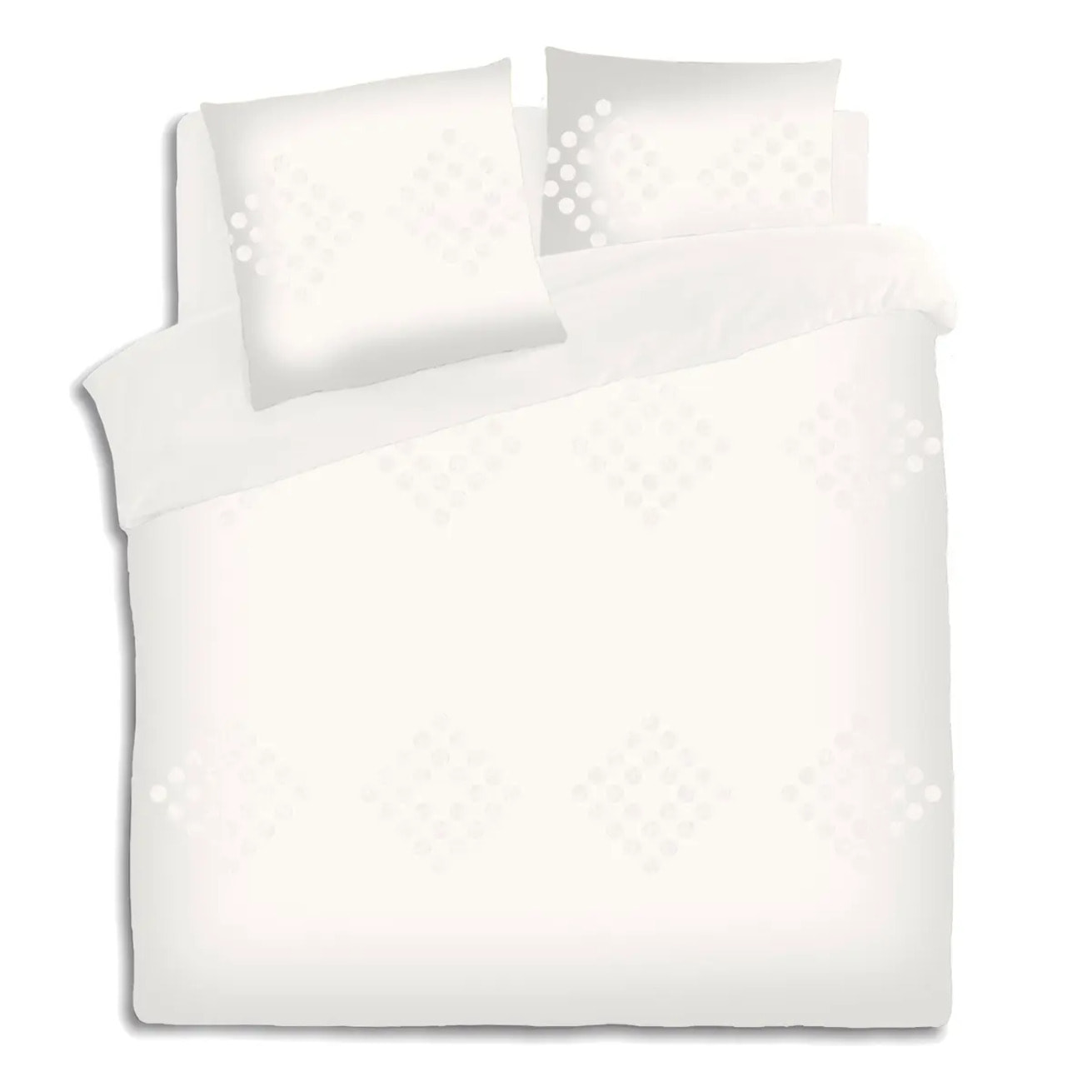 Parure de lit "Vilma" coton lavé tufté blanc ivoire 240x220cm