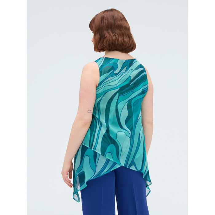 Fiorella Rubino - Top de georgette con estampado - Verde