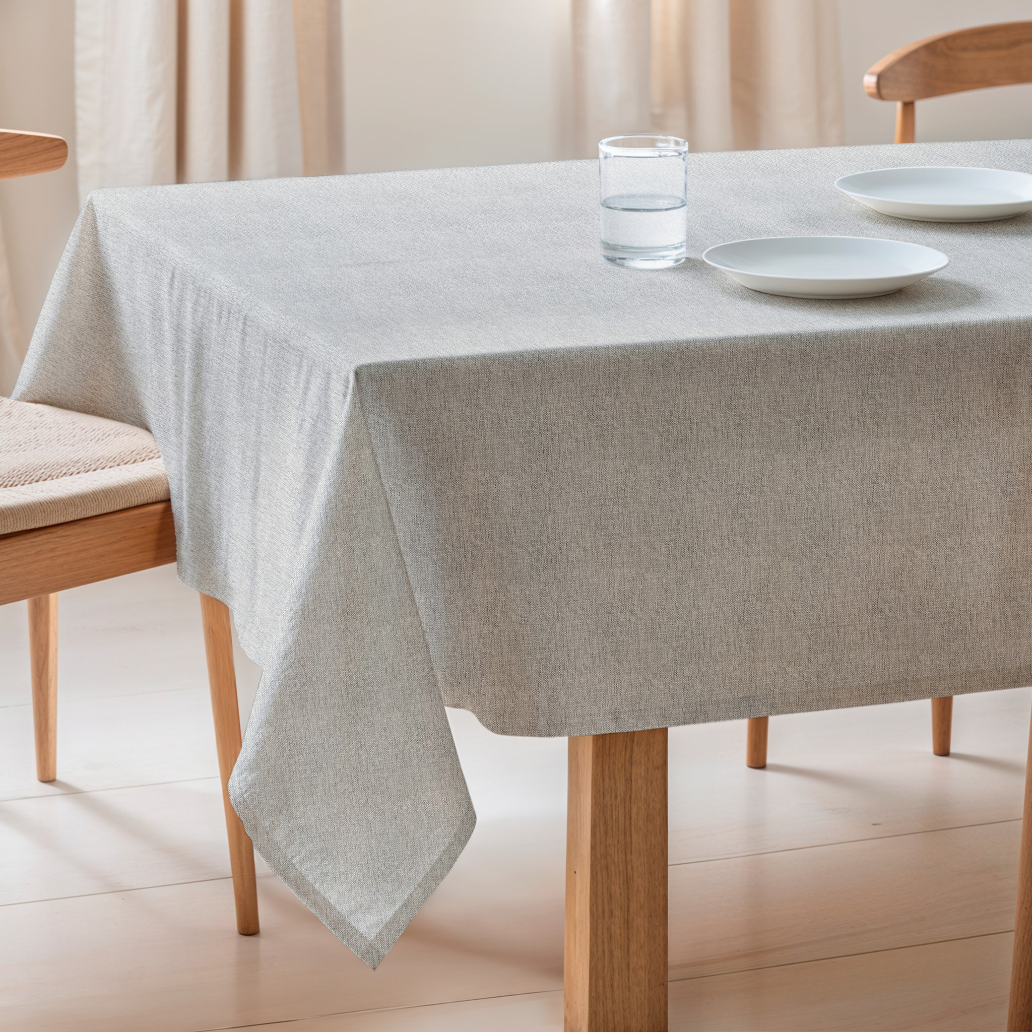 Nappe jacquard unie antitache INDRA PERLA