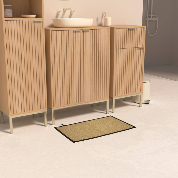 Tapis de bain texturé Stemy 50x80cm noir