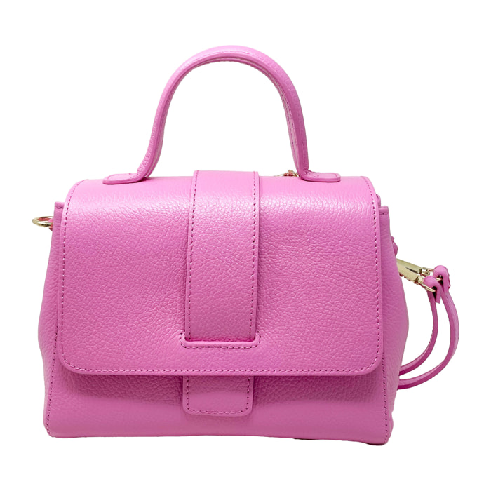 Chicca Borse - Borsa a Mano Donna in Vera Pelle - Colore Rosa