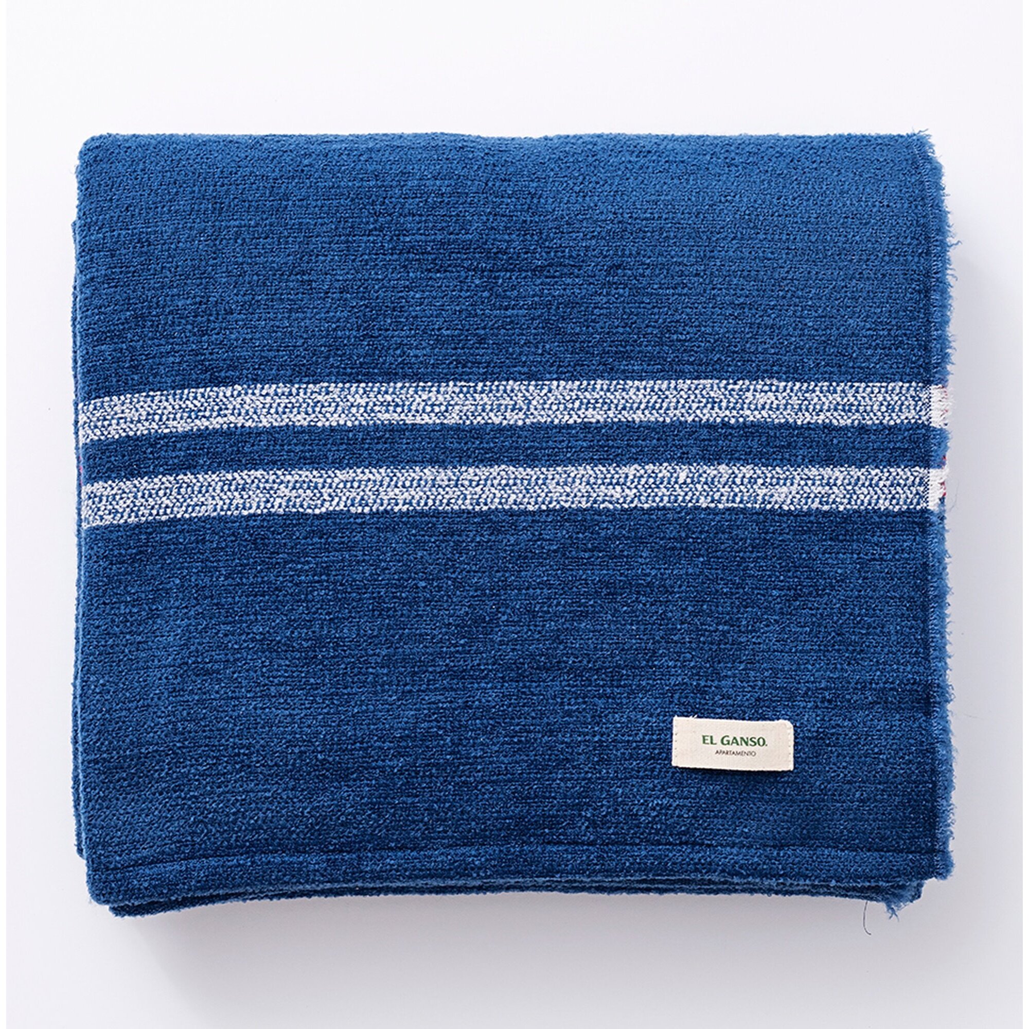 Manta de punto 140x190cm 340gr hilo teñido color azul marino el ganso