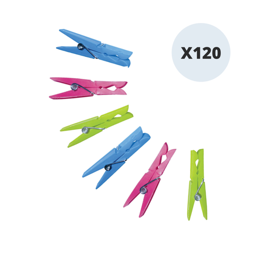 Lot de 120 pinces à linge plastique MSV