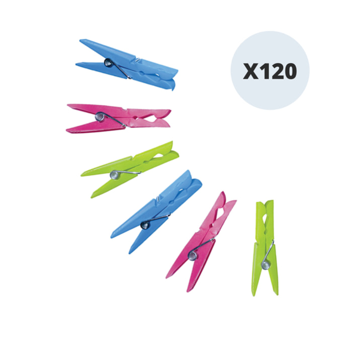Lot de 120 pinces à linge plastique MSV