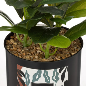 Plante artificielle "Cosy" - pot en métal - H20 cm