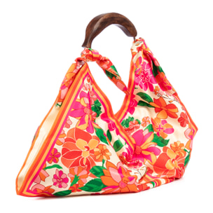 Berchidda Bolso de hombro Mujer. Fabricado en tejido suave, tintes naturales con asa de madera.