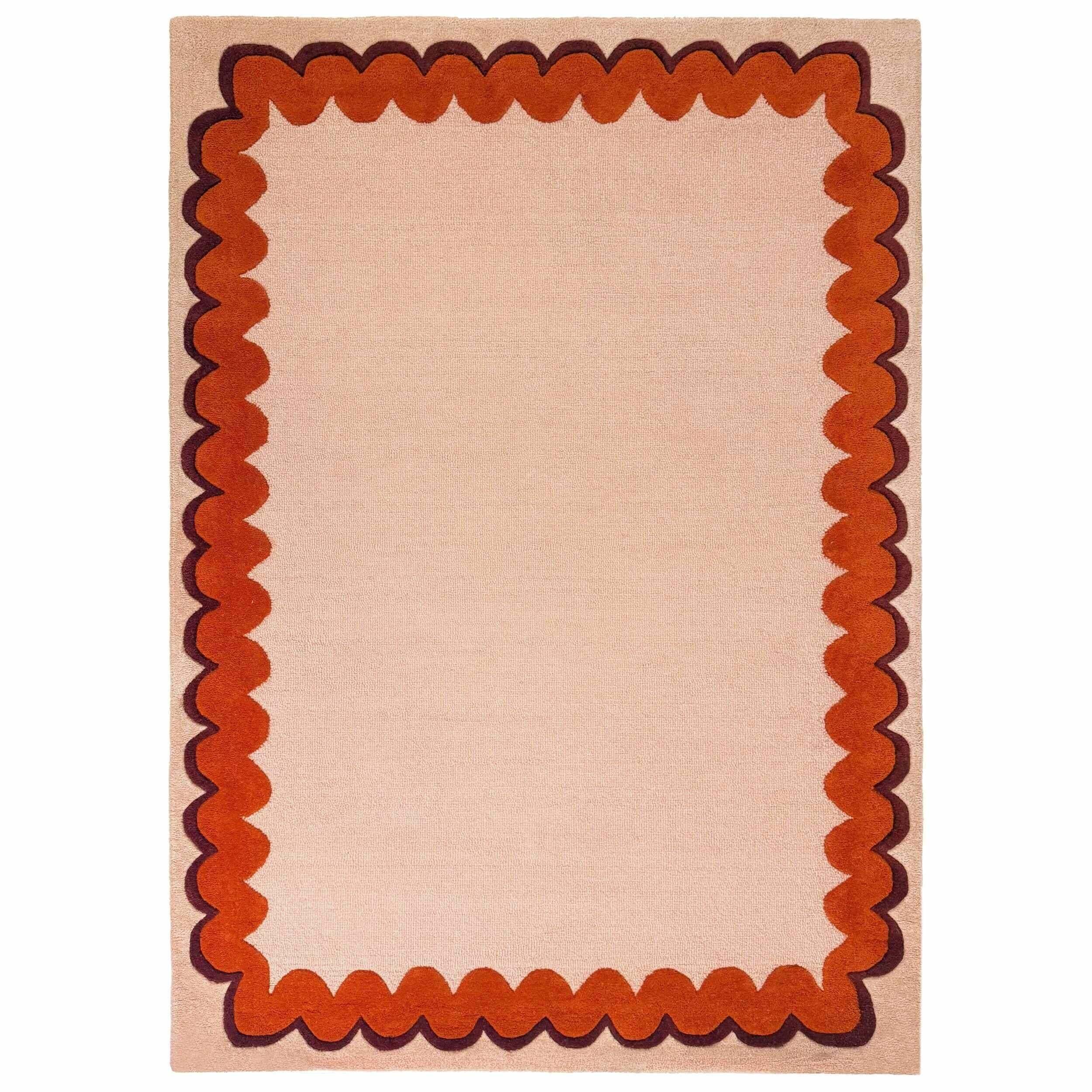 Tapis à bordure en laine WIGGLE