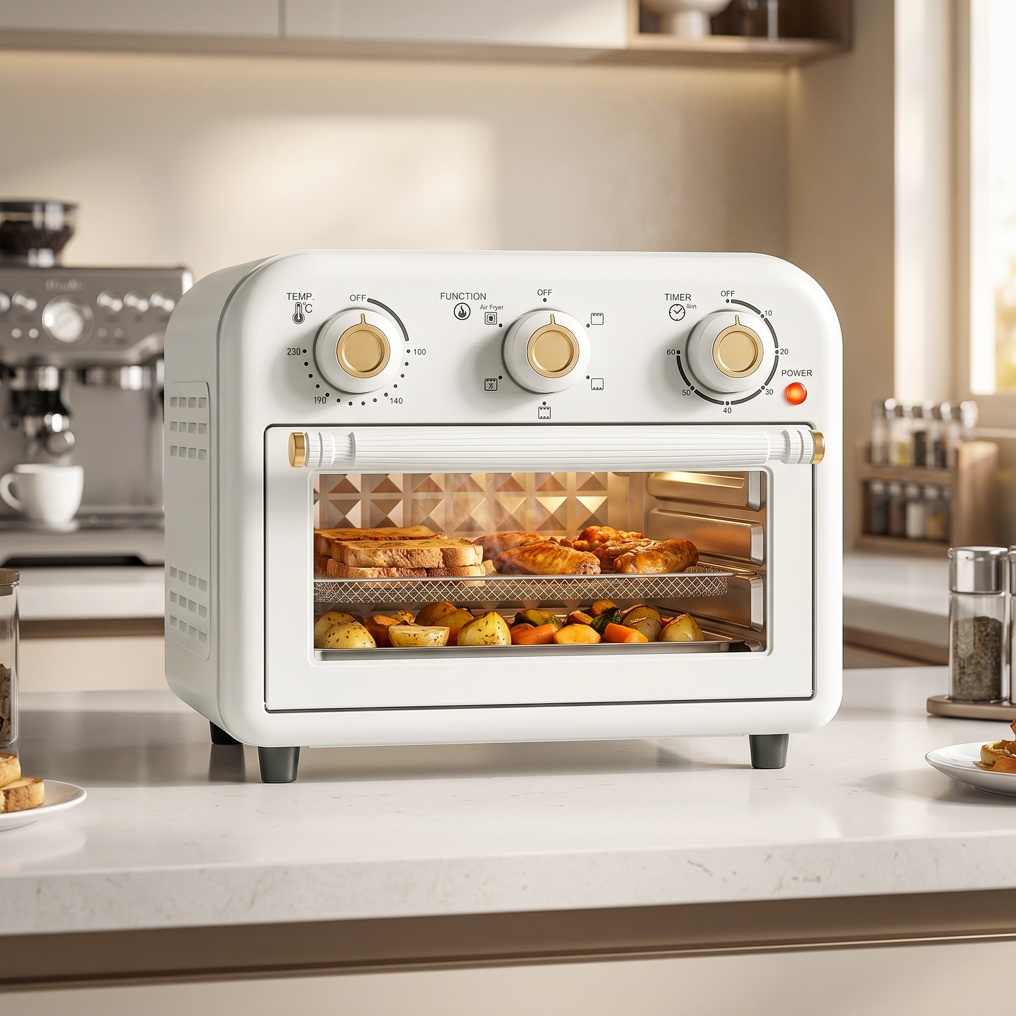 Four friteuse à air friteuse sans huile air fryer 12L 1200W accessoires inclus