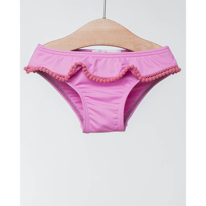 CULETÍN ROSA CON VOLANTE EN LA CINTURA Y MADROÑOS