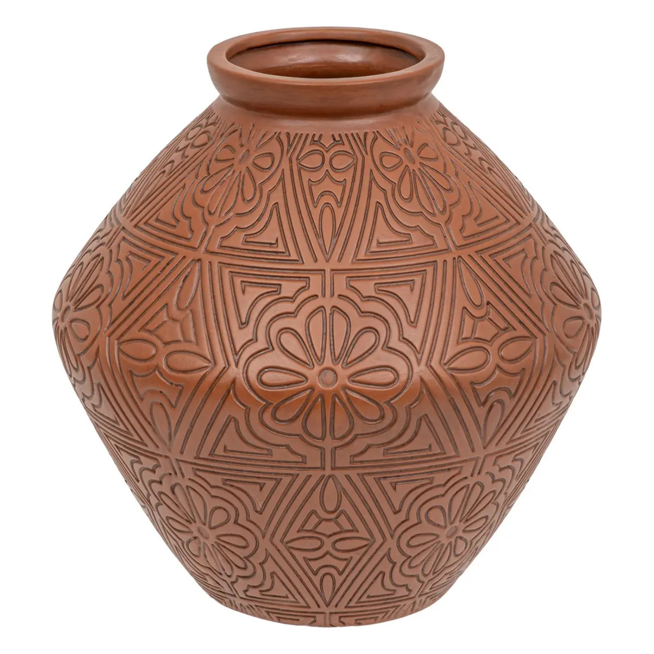 Jarre "Exotic panama" H35cm rose terracotta