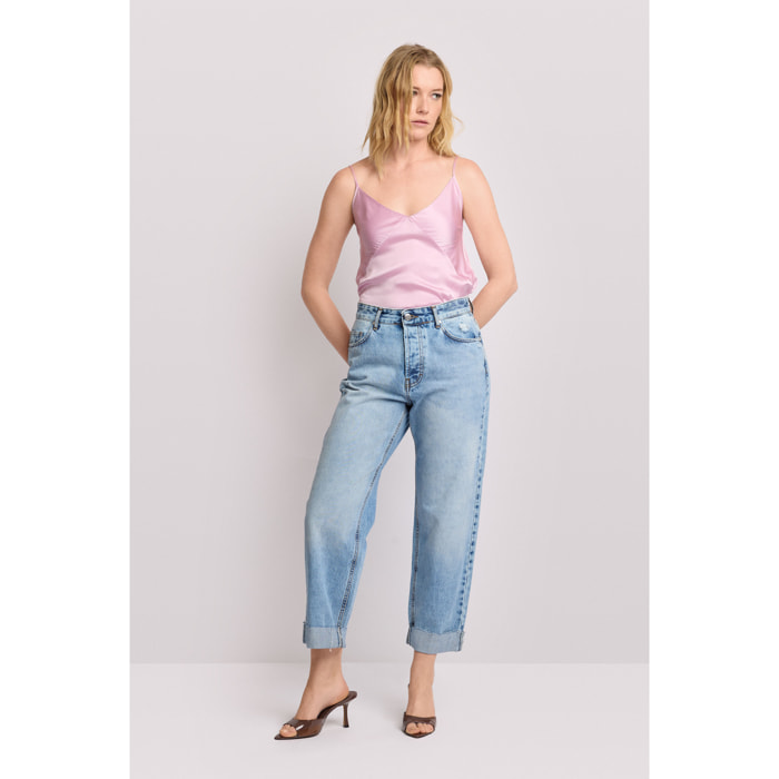 Kocca - Pantaloni in denim con risvolto Donna, Denim