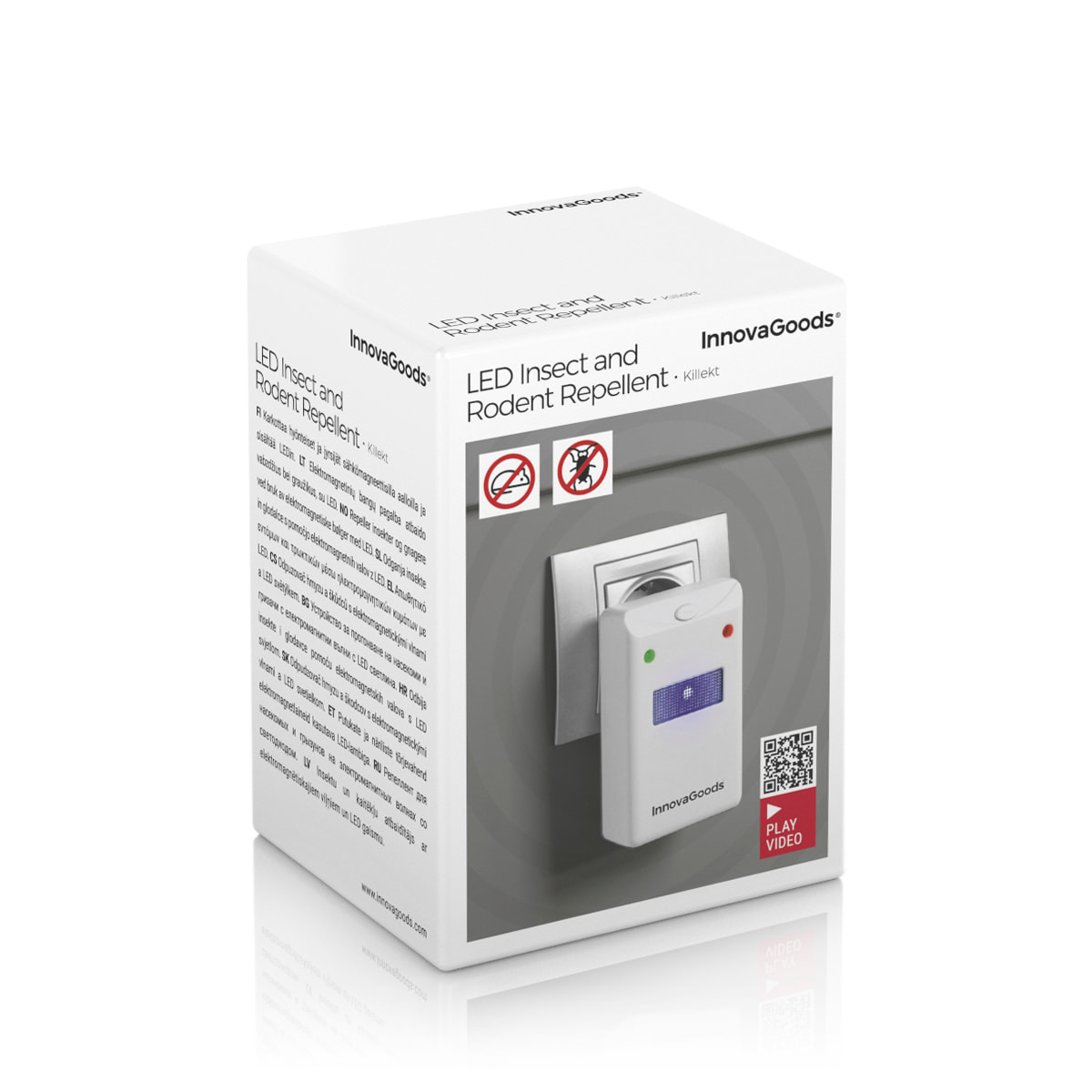 Pacchetto di 2 repellenti ultrasuoni per insetti con LED KL - bianco - 6,5x9,8x6 cm