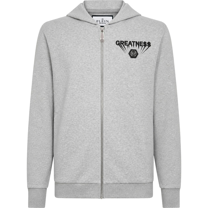 PHILIPP PLEIN Felpa con zip e cappuccio GREATNESS