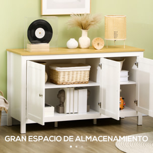 Aparador Armario de Cocina con 3 Puertas Buffet de Salón con Estantes Ajustables para Comedor Estilo Moderno 120x40x70 cm Blanco