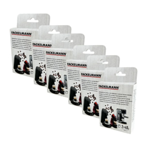 Ensemble de 6 Sachets détartrants pour machines à café Fackelmann Petit Déjeuner