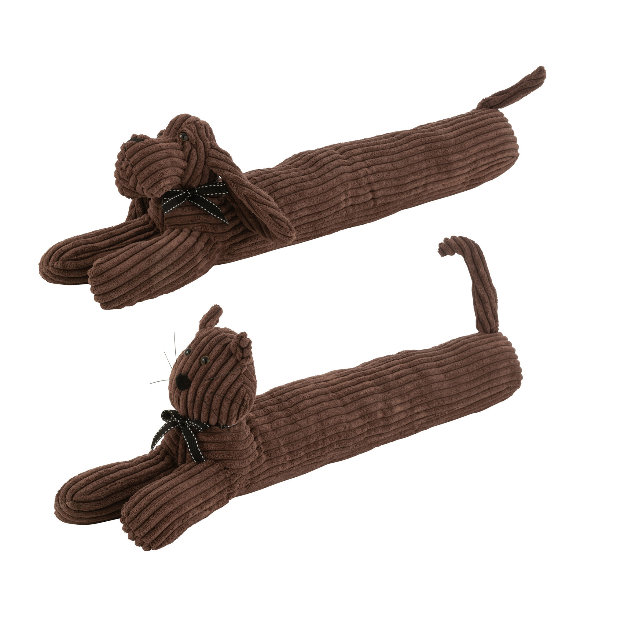 J-Line boudin De Porte Chien/Chat Ligne - textile - marron - 2 pcs